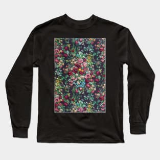 Pretty Retro Flower Chintz Peonies Calico Pattern Long Sleeve T-Shirt